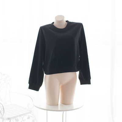 七了个三 黑色短款卫衣小心机背后镂空网纱透视上衣长袖卫衣女-淘宝网 七了个三 黑色短款卫衣小心机背后镂空网纱透视上衣长袖卫衣女-淘宝网