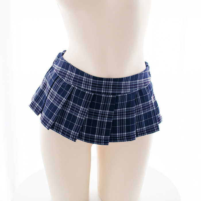 藏青格子17CM超MINI百褶格子超短小短裙性感可爱迷你短裙多种长度可选