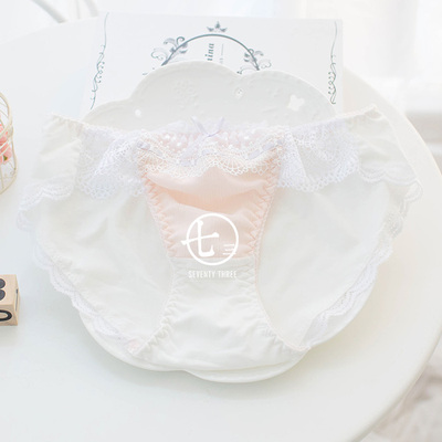 全店3件包邮 森系清新大蕾丝花边缎带刺绣棉质女士内裤-淘宝网