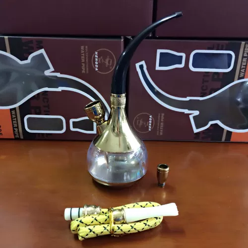 БЕСПЛАТНАЯ ДОСТАВКА HENGDA HD-805 водяной сигаретной бутылки/сигарет-сигарет с сигаретом для водного дыма с двумя использованием водяного дыма*горшок (золото и серебро)