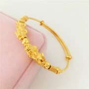 Vàng mới đôi vàng 貔貅 vòng tay nữ mạ đồng đồng xu giả vàng may mắn 貔貅 vòng tay lâu không phai trang sức