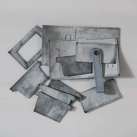 Туманный восковой кожаный черный и синий синий цвет