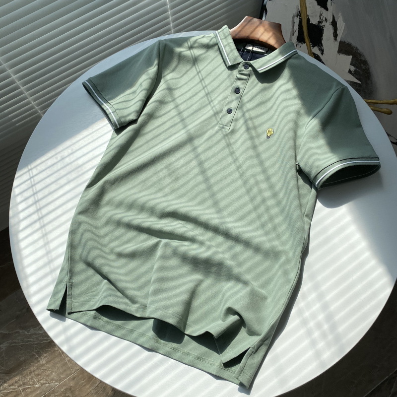Dark Green 91102yes comfortable yes details Embroidery technology Pearl ground mesh cotton summer new pattern leisure time man Short sleeve Polo shirt