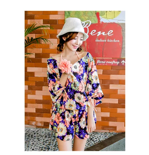 Swimwear, tea cup, supporting set, plus size, 4 piece set