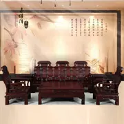 Khuyến mãi nổ Indonesia sofa gỗ hồng đen Gỗ hồng mộc châu Phi chạm khắc đồ gỗ gụ Trung Quốc - Bộ đồ nội thất