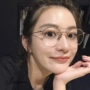 Wang Liuwen Wu Shixun EXO với kính cận văn học siêu nhẹ gọng kính kim loại tròn dành cho nam và nữ phổ biến kính cận thời trang