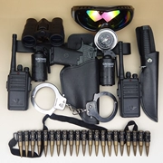 Trẻ em COS cảnh sát đặc biệt đồ chơi súng đặt cậu bé cảnh sát nhỏ hiển thị âm thanh và súng ngắn đạo cụ đồ chơi quân sự lấy