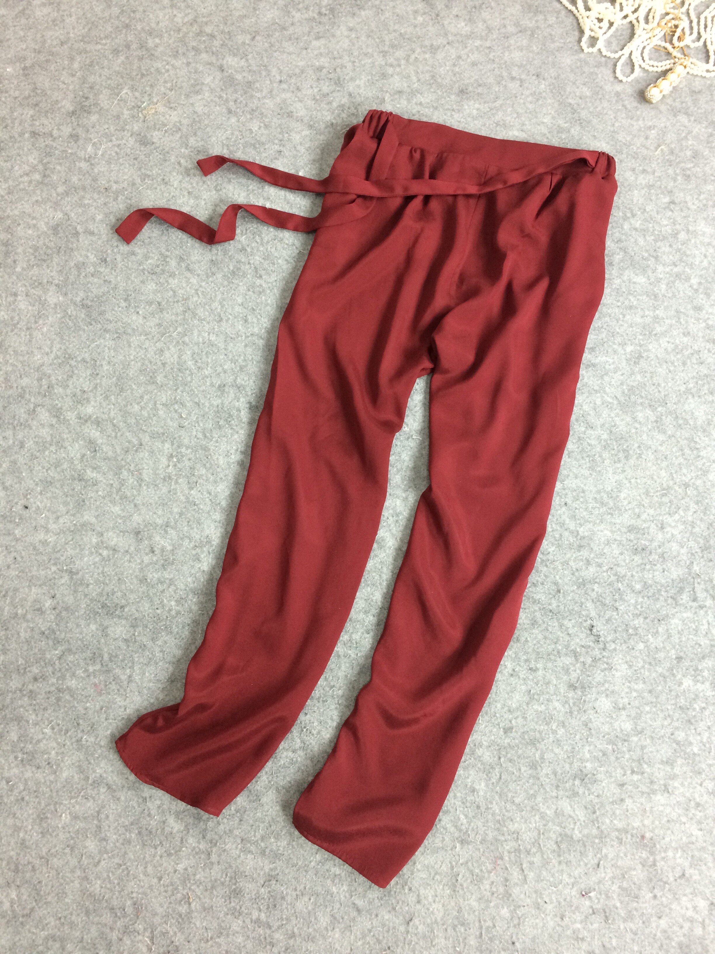 Mới của Châu Âu và Mỹ phong cách 100 lụa túi lụa harem quần quần streamers nữ căng thường quần lụa nặng