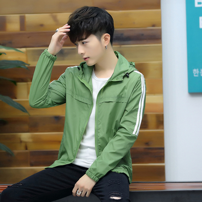 Sun bảo vệ quần áo áo khoác nam mùa hè mới thời trang trùm đầu áo khoác thanh niên Hàn Quốc phiên bản của slim đẹp trai sinh viên bóng chày quần áo triều Đồng phục bóng chày