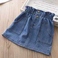 Осенняя джинсовая юбка, летняя детская детская сумка для принцессы, в корейском стиле, в западном стиле, с акцентом на бедрах