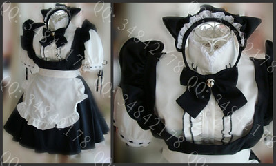 taobao agent Cosplay Cat Ear Maid Clothing Super Sweet Bell 5 -piece Genuine Anime Maid Department