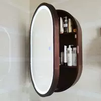 Tủ đựng gương phòng tắm hình bầu dục có đèn treo tường trang điểm toilet gương phòng tắm gương soi toàn thân treo tường tủ gương gắn tường tủ gương inox