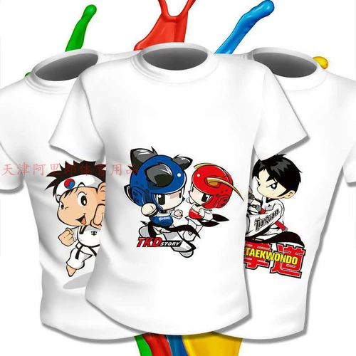 Быстросохнущая спортивная летняя футболка для тхэквондо, сделано на заказ