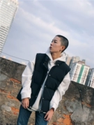 Hiếm hiếm xã hội retro Nhật Bản lỏng rắn màu dày ấm bông vest vest