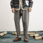 GBOY mùa đông màu rắn dây rút dày quần len giản dị nam Nhật Bản quần lỏng xu hướng quần chân bình thường quần áo thể thao nam