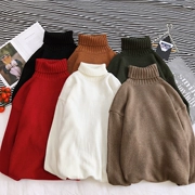Mùa thu và mùa đông LES đẹp trai T hoang dã áo len cao cổ rộng áo len nam in Hàn Quốc