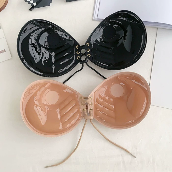 Rút dây kéo B Silicone Dày Ngực Sticker Quần lót cưới quây Thu thập chống trượt Áo ngực vô hình - Nắp núm vú