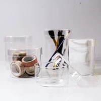 Скандинавская прозрачная глянцевая система хранения, коробочка для хранения, украшение, ватные диски, ватные палочки, простой и элегантный дизайн