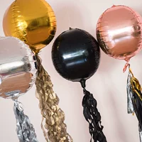 Воздушный шар, круглое украшение, макет, 10 дюймов, 22 дюймов, золото и серебро