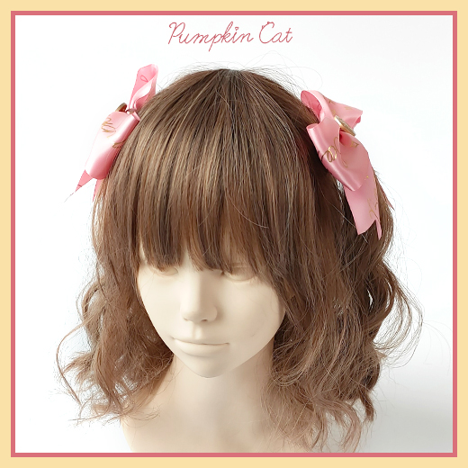 Pair Clip - Pink (One Pair)【 Slow mass 】 Pumpkin cat Candy Boxes lovely Gift box Headwear hair hoop Small things Neck ring KC