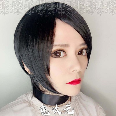 taobao agent King Aida cos wig Biochemical crisis ada wong cosplay wig styling black short hair