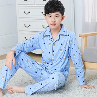 Cậu bé đồ ngủ bé trai lớn cotton học sinh trung học cơ sở cậu bé cotton dài tay mùa xuân và mùa thu thanh niên phục vụ nhà do lot nam