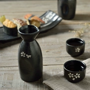 Bộ rượu bằng gốm nung nhiệt độ cao ba điểm đặt nồi sake theo phong cách Nhật Bản Sake cup đặt rượu vang trắng rượu mạnh