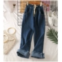 Taotao quần áo Mùa Hè quần mới văn học gió viền đàn hồi eo lỏng jeans nữ triều 27374 quần jean nữ cao cấp