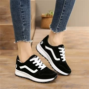 Giày thể thao nữ màu đen phiên bản Hàn Quốc của giày nữ mùa xuân ulzzang cộng với giày nhung hoang dã đai thấp để giúp giày chạy