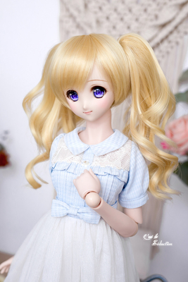 taobao agent [C.L.S.] Golden double ponytail curl BJD DD MDD 3 -point wig character custom page