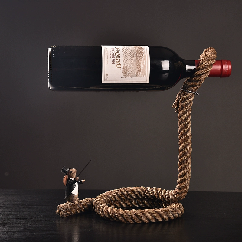 Sáng tạo thỏ pháp sư dây nhà giá rượu cá tính đơn giản rượu vang châu Âu giá rượu nhà tủ rượu trang trí - Trang trí nội thất