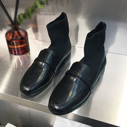 [Очистка] Little Su Women's Women's The Head Head Botthering Plastic Личные личные личные носки для ботинок с плоскими сапогами новые B22F