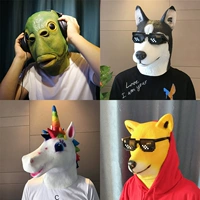 13 -летняя магазин 19 цветной маски мужские предметы подделки, выполняющие засорительную рыбную зеленую голову набор одиночной головы собаки забавный фестиваль забавный фестиваль с товарами с товарами