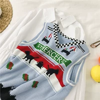 Трикотажный жилет, свитер, пони, осенний, V-образный вырез, в корейском стиле, оверсайз