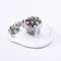 № 8 10мм красно-зеленый с размытым цветочным узором 20 шт.