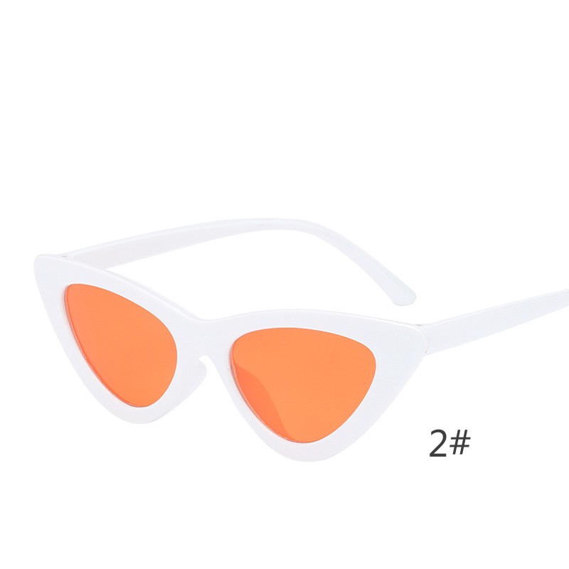 2. White Frame And Red FilmEurope and America Retro triangle cat eye Sunglasses female Korean version tide ins disco dancing hottie Sun glasses Internet celebrity Street shot Hip hop