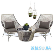 Ban công bảng và ghế ba mảnh mây ngoài trời kết hợp sofa sân phòng khách bị rò rỉ ngày giải trí mây ghế mây mây đồ nội thất