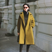 S nhà gốc của phụ nữ mùa thu và mùa đông 2017 mới dày dài tóc len áo khoác eo len giản dị 9