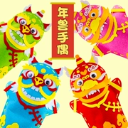 Năm mới phong cách Trung Quốc không dệt động vật hàng năm con rối tay mẫu giáo trẻ em làm bằng tay DIY làm vật liệu gói quà tặng đồ chơi