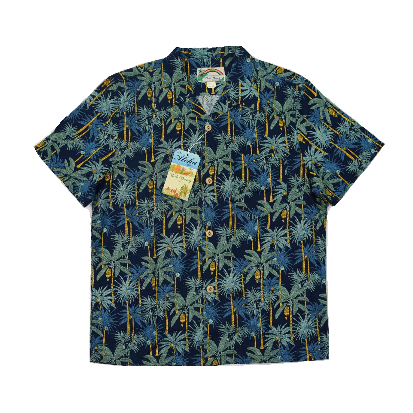 Navy BlueBOB DONG New products 2617 Botany flowers and plants Banana woods ALOHAHAWAII leisure time Short sleeve shirt male