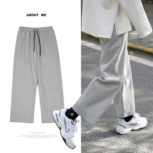 Zijun men's summer sports pants men's ins trend loose straight pants Korean fashion brand solid color nine point pants