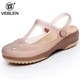 Jelly Baotou giày lỗ dép nữ ins triều dép dép đi biển mùa hè và dép nữ mặc bên ngoài không trượt đáy mềm