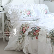 Hoa Kỳ và Châu Âu! Hàn Quốc công chúa dễ thương nhỏ gọn cao cấp flounced bông giường ngủ ở một gia đình bốn - Bộ đồ giường bốn mảnh