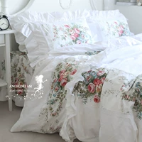 Hoa Kỳ và Châu Âu! Hàn Quốc công chúa dễ thương nhỏ gọn cao cấp flounced bông giường ngủ ở một gia đình bốn - Bộ đồ giường bốn mảnh bộ chăn ga gối đệm cưới everon