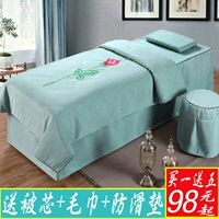 Bông vẻ đẹp salon trải giường bốn bộ đơn giản cotton cao cấp cơ thể massage vật lý trị liệu giường đặt đặc biệt Hàn Quốc tùy chỉnh ga giường spa giá rẻ