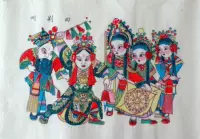 Wu Qiangmu Edition Новый год рисует три королевства истории в Джингчжоу Лю Бей, жениться на драме -родах, чтобы показать новогоднюю живопись