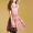 Kairuida 2018 mùa hè mới thời trang khí vòng cổ màu hồng Một từ váy Slim ngắn tay áo thêu váy nữ váy đẹp 2021
