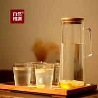 Бамбуковая крышка, холодная чайник+четыре чашки для воды+поднос