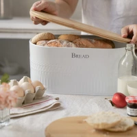 Французский шикарный бамбуковая крышка хлебная коробка с витриной зерновой коробка для хранения кухня дома для хранения коробка хранения
