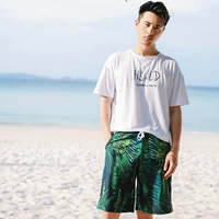 2018 quần nam đi biển in quần màu xanh lá rộng kích thước lớn quần short thời trang đi biển thoải mái 	quần đi biển giá	
